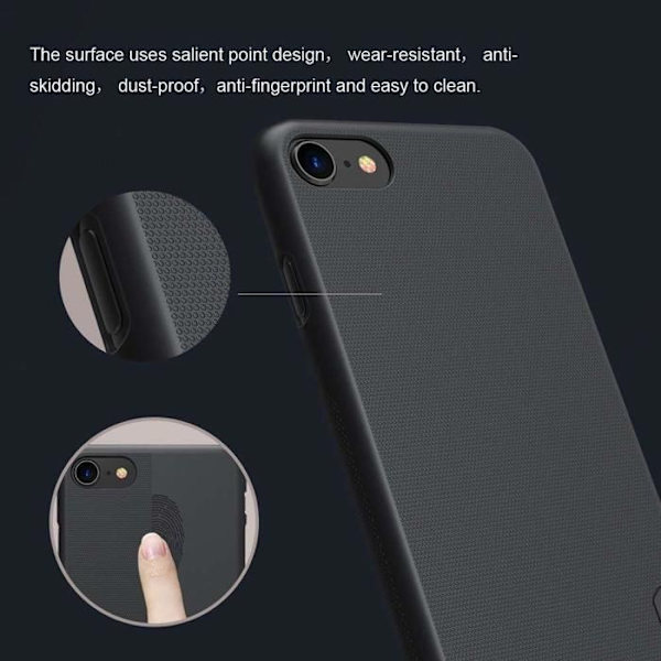 Coque iPhone 7/8/SE 2/SE 2020/SE 3 - Nillkin - Super Frosted Shield - Svart - Hård - Vattentät Svart
