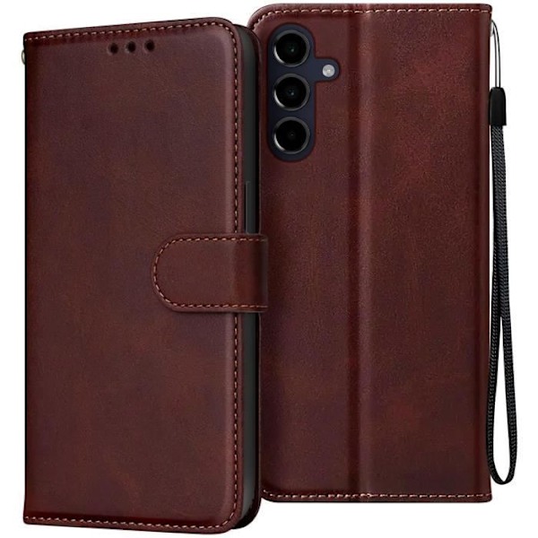Fodral till Samsung Galaxy A16 Handledsrem Flip Wallet Stand Brun kastanj