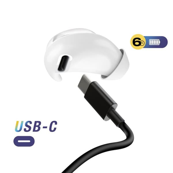 Sovøret - AVIZAR - Mono - ENC Støjreduktion - Ultra Tynd - Bluetooth Hvid Vit