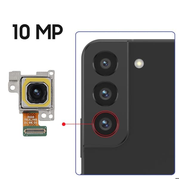 10MP Teleobjektivkamera Kompatibel med Galaxy S22 / S22 Plus 3x Optisk Zoom Silver Grå