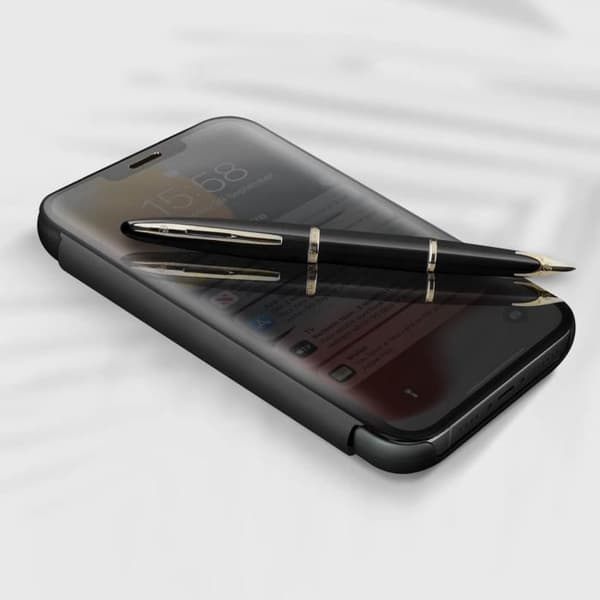 Housse iPhone 13 Pro Max - AVIZAR - Translucent Cover - Spejl Design - Videostøtte - Sort Svart