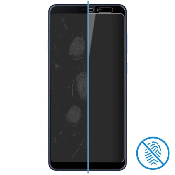 Suojakalvo - AVIZAR - Samsung Galaxy A9 2018 - 9H karkaistu lasi - Musta - Naarmuuntumaton Svart