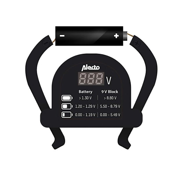 Universel Digital Batteritesteren til AA / AAA / C / D / 9V / Knapbatterier Alecto Sort