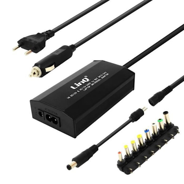 Universell Laddare - LINQ - IT-150W - 150W - 8 munstycken - 12 till 24V - Svart Svart