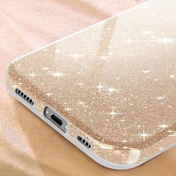 Glitterfodral till iPhone 16 Pro Max - AVIZAR - Gul - Stel - Glänsande - Blandad Gul