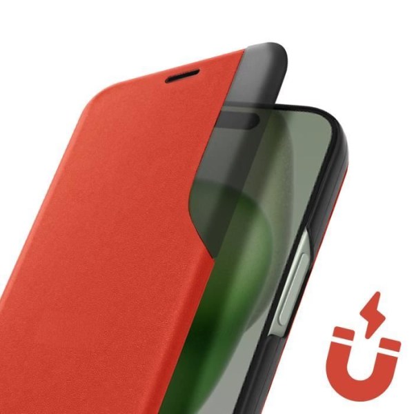 Folio Case iPhone 15 Plus -näytölle Tuki videooranssi Orange