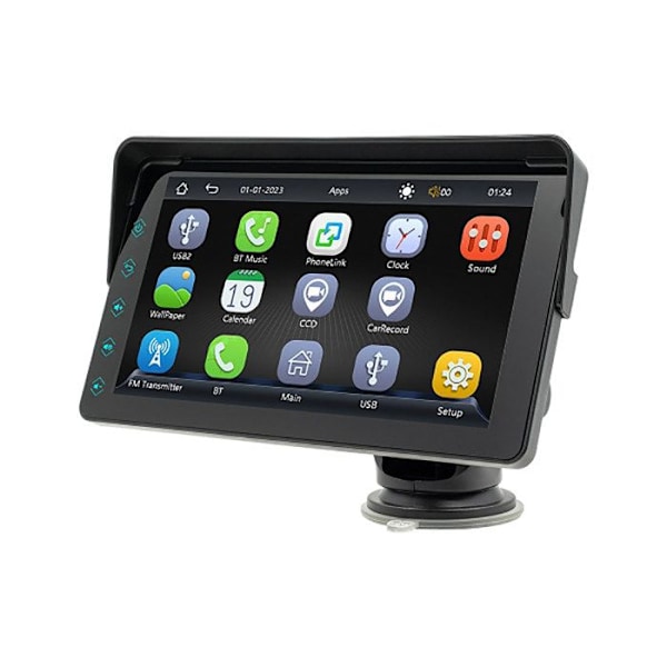 7" Kosketusnäyttö CarPlay Android Autolla / GPS / MP5-soitin / Mirrorlink Musta