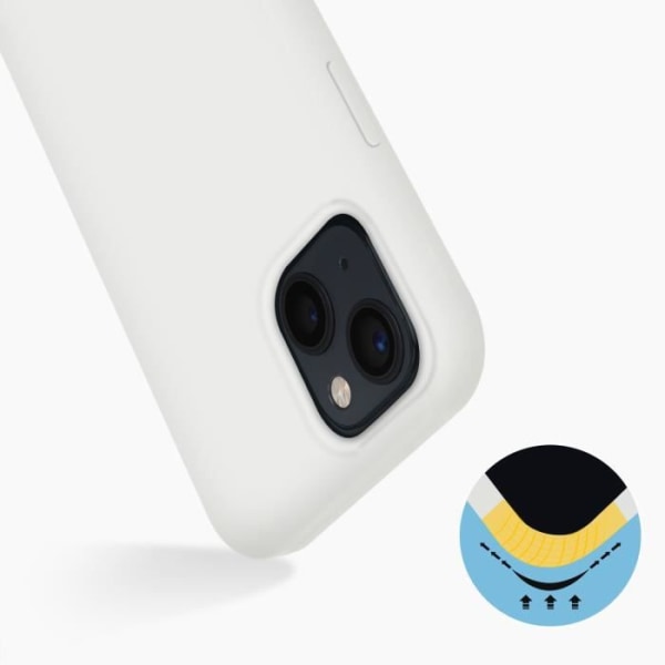 Skyddsskal - AVIZAR - iPhone 13 - Halvstyvt silikon - Soft-touch finish - Vit Vit