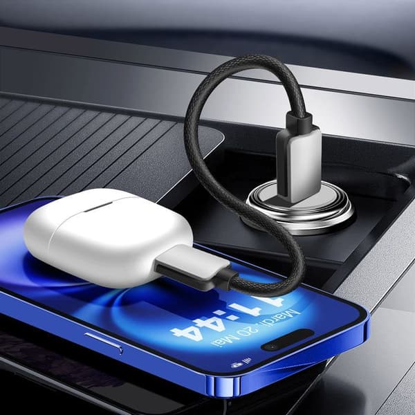 USB-kabel - AVIZAR - Mini USB-kablar till USB-C - 15cm - Pack om 5 - Snabbladdning Grå