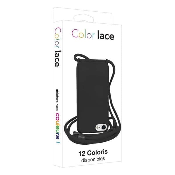 Premium TPU farvet blonder coque til iPhone 7 / 8 med Moxie sort halskæde Sort