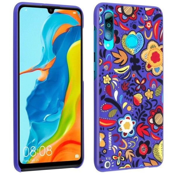 Suojakuori - HUAWEI - P30 Lite - Moniväriset Kukat - Kovakotelo - Naarmunsuojava ja Iskunkestävä Lila
