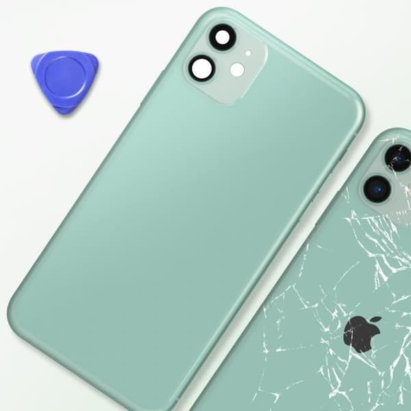 Chassi iPhone 11 - AVIZAR - Bakre glassbyte - Matcha grön - Hög kvalitet - Kvalitetskontroll Grön