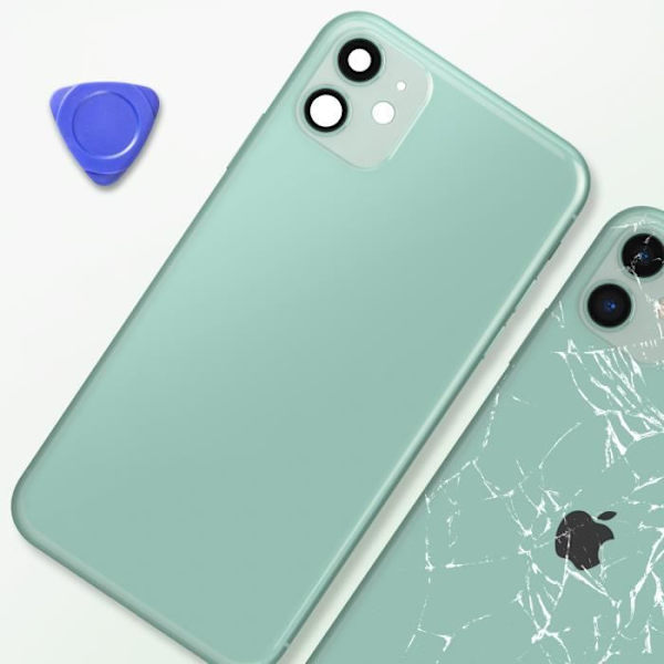iPhone 11 chassi - AVIZAR - Ersättningsglas bak - Matcha grön Grön