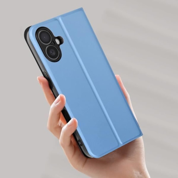 Fodral till iPhone 16 - AVIZAR - Soft touch - Korthållare - Videostöd - Blå Blå