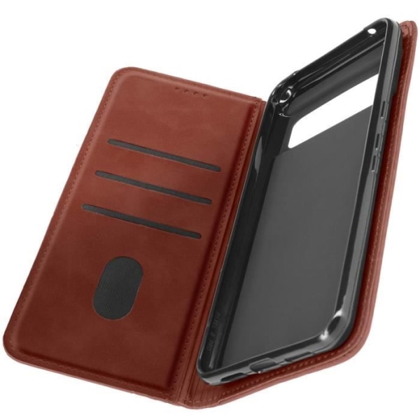Etui til Google Pixel 8 Pro - AVIZAR - Geo Collection - Video Support Wallet - Brun kastanj