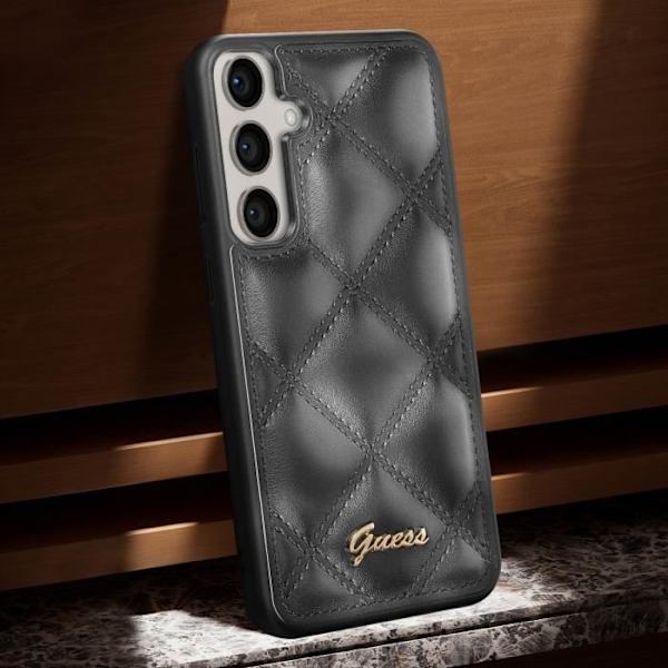 Fodral till Samsung Galaxy S23 FE Rigid Quilted Pattern Guess Black Svart