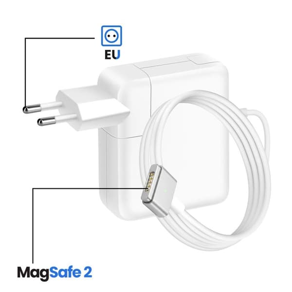Laddare för MacBook Pro Retina 13" A1425 2012-2013 MagSafe 2 - 60W Vit Vit