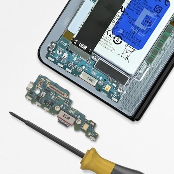 USB-C-latausliitin Samsung Galaxy Z Fold 5:lle mikrofonilla Samsung Black Svart