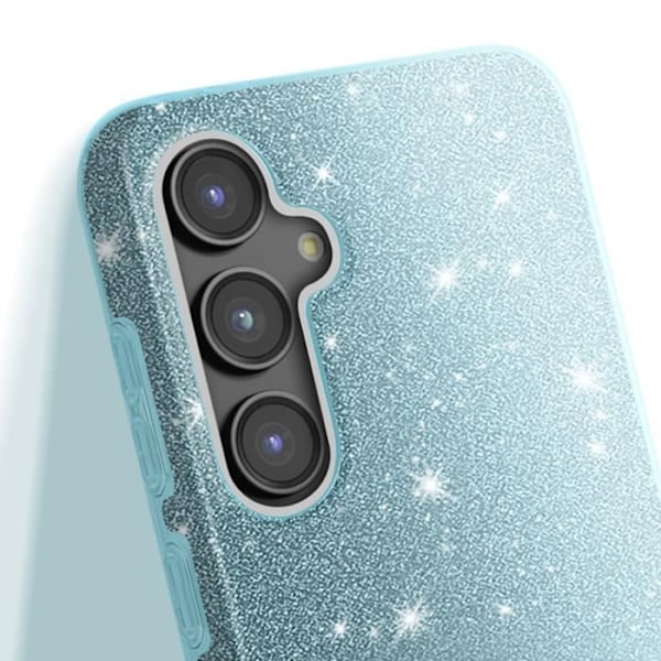 Glitter Case - Samsung - Galaxy S23 FE - Chockproof - Sparkling - Blue Blå