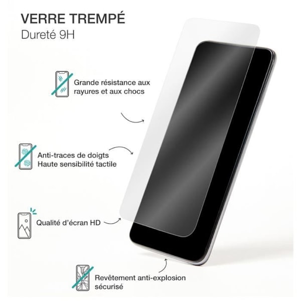 Skærmbeskyttelse - BIGBEN CONNECTED - Redmi 9C/9A - 2.5D hærdet glas - Ridseresistent - SmartFrame Transparent