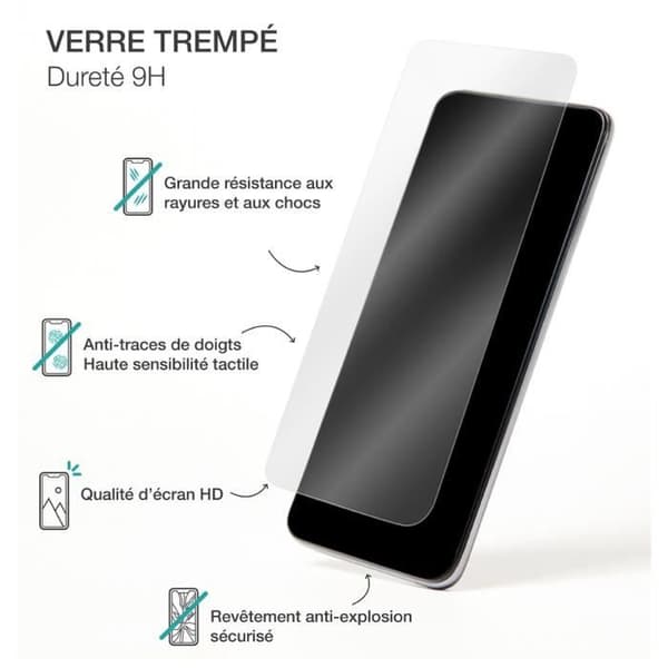 Skärmskydd - BIGBEN CONNECTED - Redmi 9C/9A - Härdat Glas 2.5D - Rep-Resistent - SmartFrame Transparent