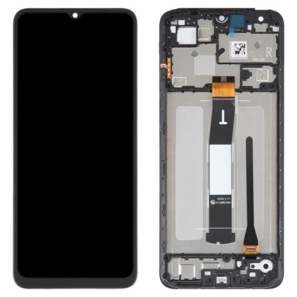 LCD-skærm + berøringsglas og chassis til Xiaomi Redmi 12C - AVIZAR - Udskiftning - Sort