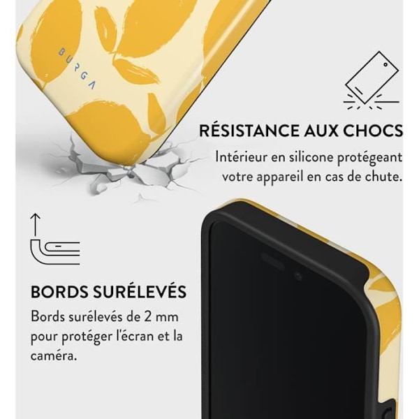 Coque - BURGA - Citron Tarte - iPhone 16 Plus - Antichocs - Kompatibel med MagSafe - Gul Beige