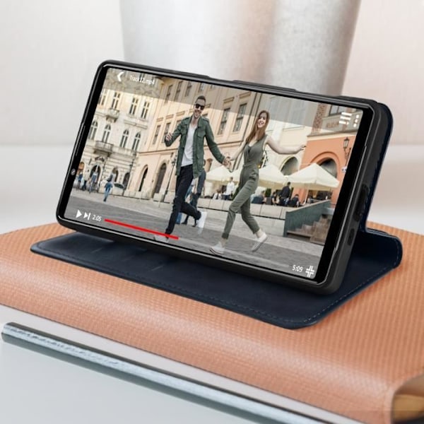 Sony Xperia Pro 1 Wallet Video Support Magnetic Tab Midnight Blue Midnattsblå