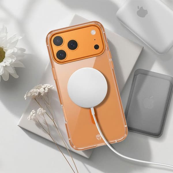 iPhone 17 Pro Max MagSafe Cover Metal Stødabsorberende 2m Premium FORCE CASE Orange Apelsin