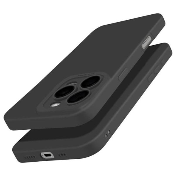 Silicone Cover til iPhone 16 Pro Glat, Beskyttet Kamerablok, Sort Svart