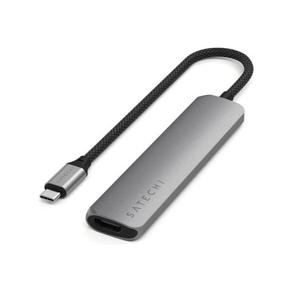 Satechi 6-in-1 USB-C Multiport Hub - 4K - Tehojakelu 100W - 10Gbps - Harmaa