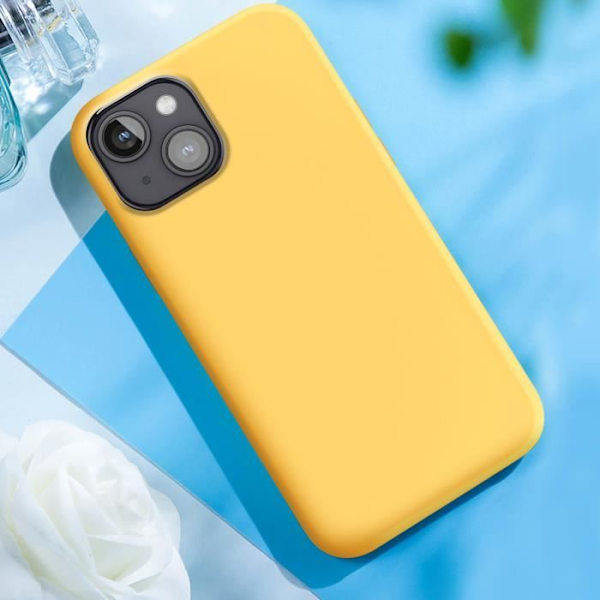 Fodral till iPhone 15 Plus Halvstyv inredning Microfiber Moxie Yellow Gul