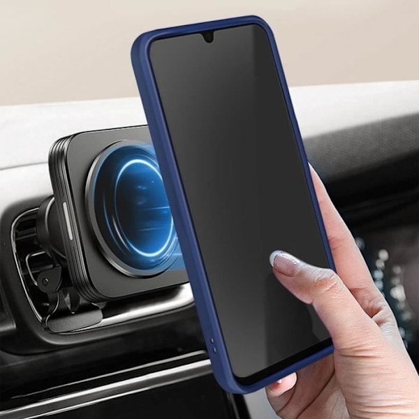 Fodral till Samsung Galaxy A25 5G - AVIZAR - Metal Ring Stand Function - Midnight Blue Blå
