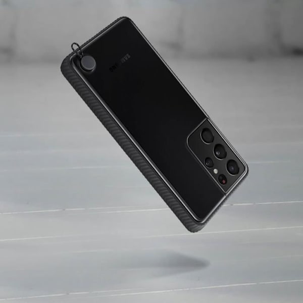 Samsung S21 Ultra Hybrid Stødsikker forstærket taske Original Black Outline Black