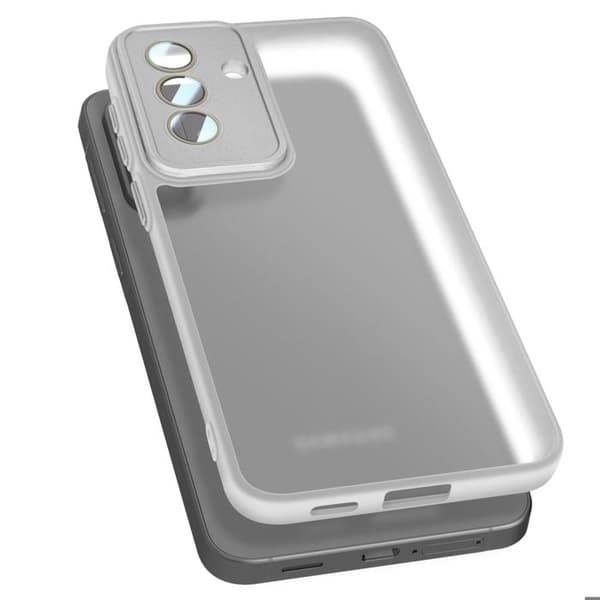 Translucent Cover for Galaxy A57 Frosted Back Shockproof with Camera Lenses Grey Grå