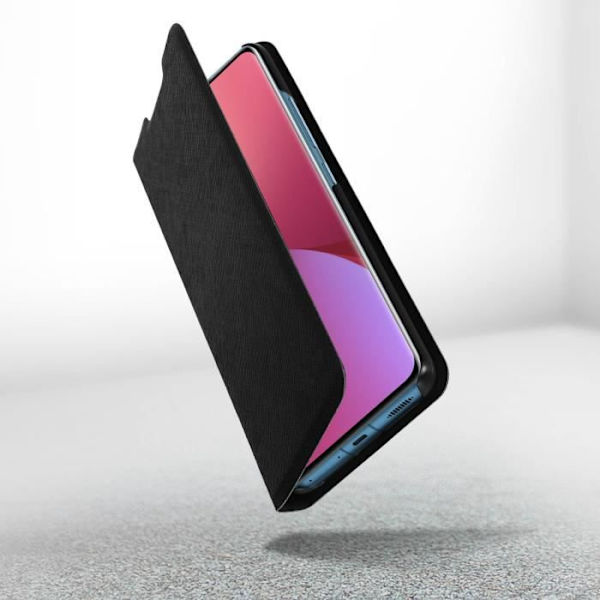 Korttikotelo jalustalla Xiaomi 12 ja 12X - BIGBEN - Musta - Kestävä täysi suoja Svart