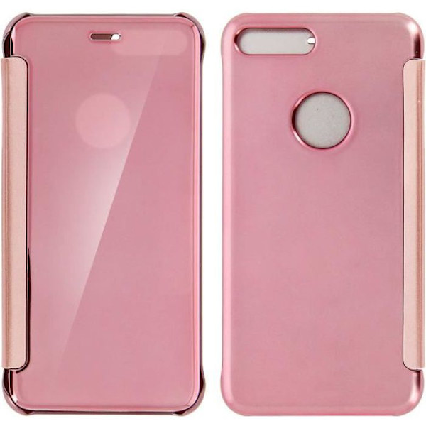 Pink Mirror Folio Case Cover iPhone 7 Plus / iPhone 8 Plus Genomskinlig flik Rosa