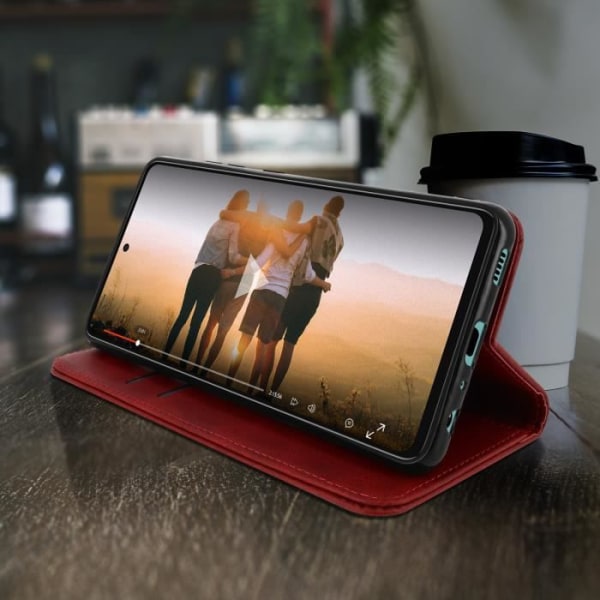 Plånboksfodral - Samsung - A52/A52s - Ekoskinn - Röd - Videostöd Röd