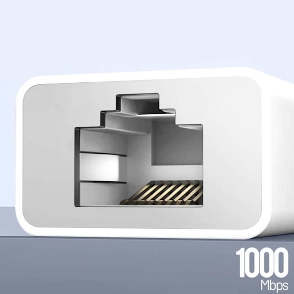 Hvid RJ45 Ethernet-adapter til Windows- og Macbook-computere, 1000 Mbps