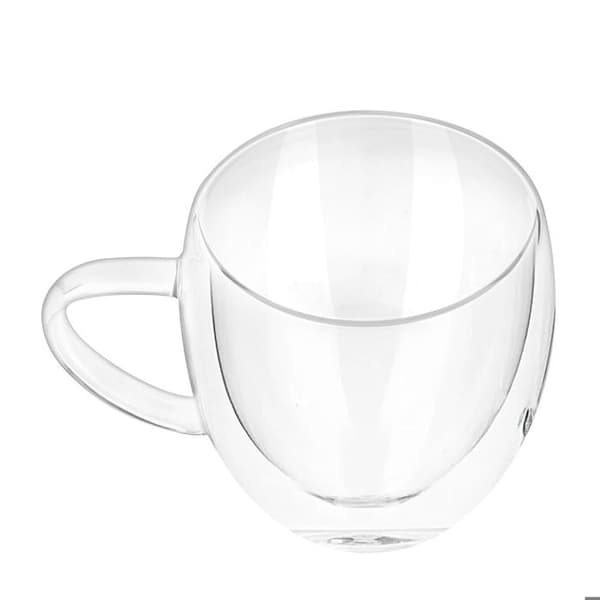 Verres Double Paroi - CHEFFINGER - Sæt af 2 - 250ml - Borosilikatglas - Ergonomisk Vit