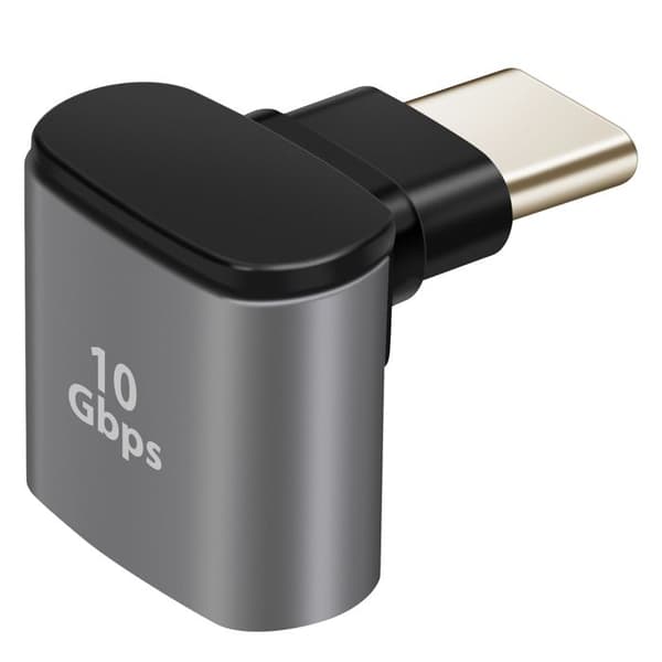 USB 3.2 naaras sovitin USB C uros 10Gbps 90° kulmasuunnittelu LinQ Harmaa
