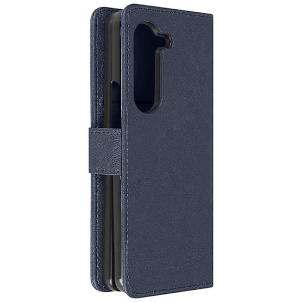 Fodral för Galaxy Z Fold 5 Med kortficka Magnetflik Chesterfield Mörkblå