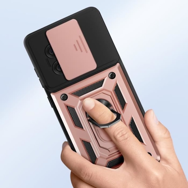 Skyddsfodral för OnePlus 13R med magnetring, kameraskydd i roséguld Rosa
