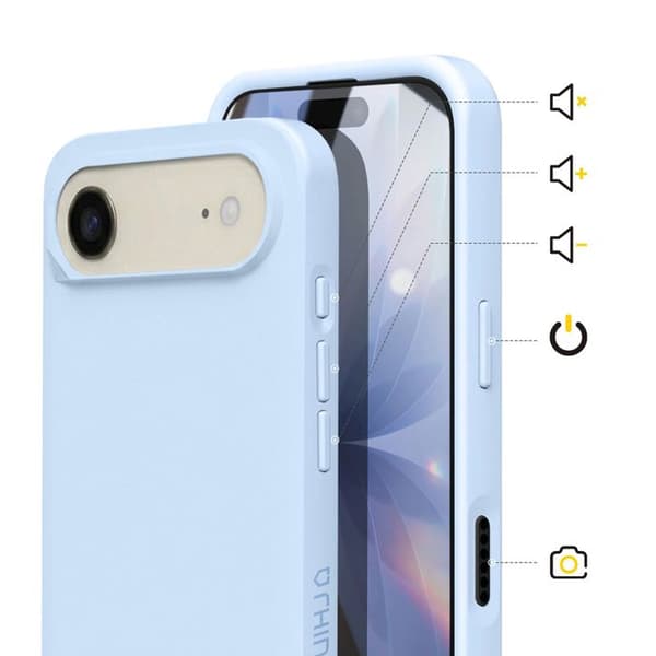 Skyddsfodral för iPhone Air Modell SolidX Stötsäker 3,5 m certifierad MIL-STD 810G Rhinoshield Ljusblå Blå