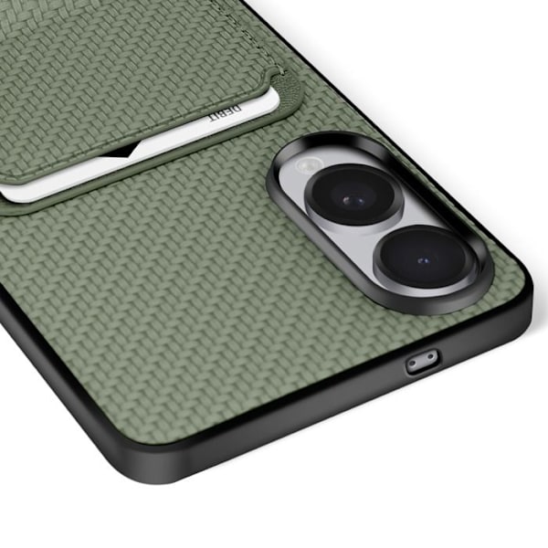 Coque iPhone för Samsung S25 Edge Silikon Kortstöd Kaki Grön