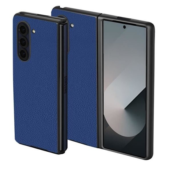 Etui til Samsung Galaxy Z Fold 6 - AVIZAR - Kornet tekstur, foldbart design - midnatsblå Blå