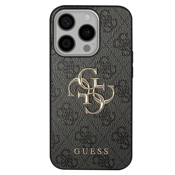 Coque til iPhone 15 Pro Præcise Udsparinger og Hævede Kanter Guess Sort