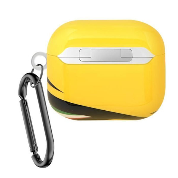 Etui til Airpods 3 Holdbar silikone karabinhage Ferrari Gul