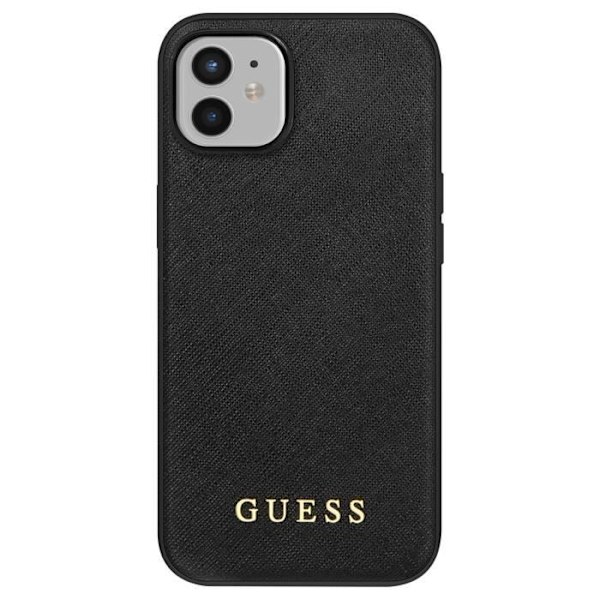 Coque för iPhone 12 Mini Saffiano Antichock Guess Svart Svart