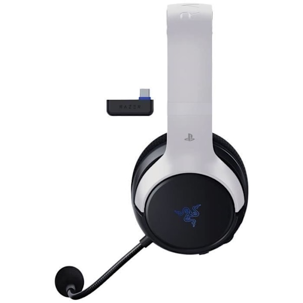 RAZER Kaira HyperSpeed - PlayStation Gaming On-ear Bluetooth Stereo headset hvidt headset, volumen